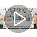 Blue Gray Floral Outdoor Pillow Covers 18x18, Waterproof Set of 2