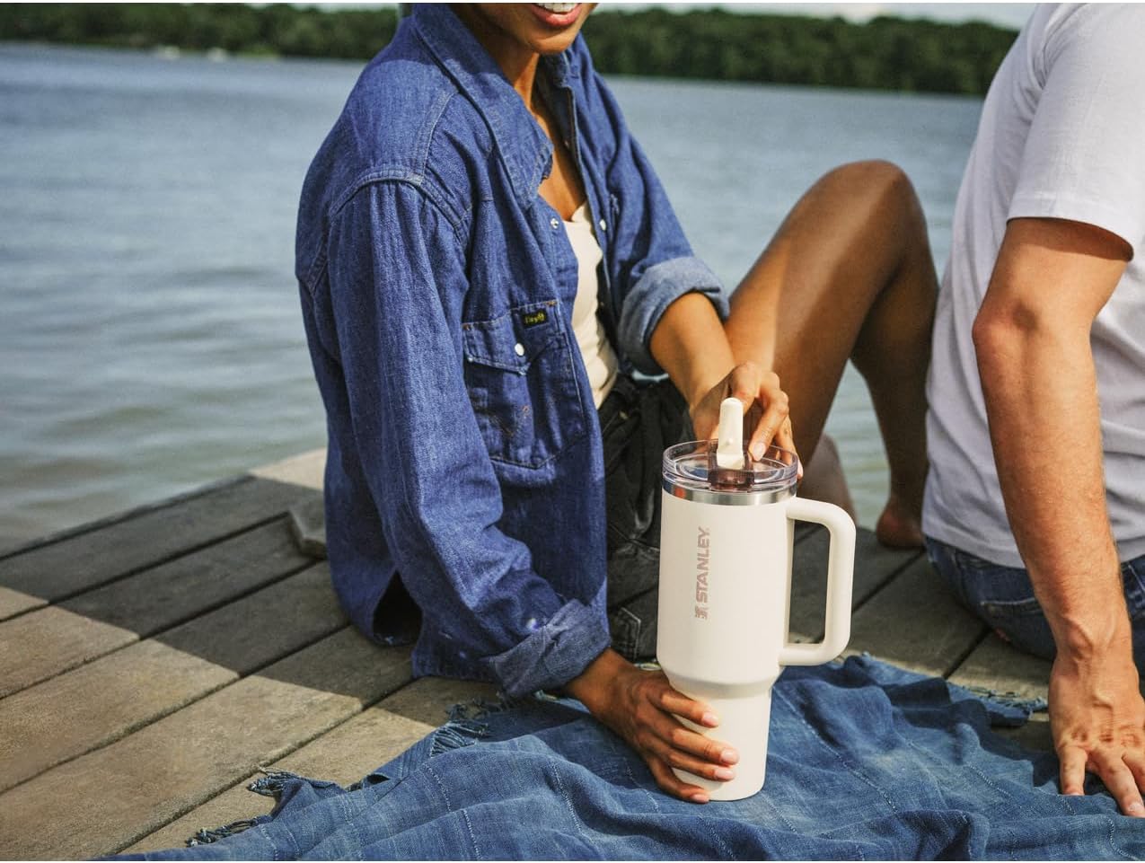 STANLEY Quencher ProTour 40 oz Tumbler - Leakproof Lid, Built-In Straw & Handle | Insulated, BPA-Free, Frost