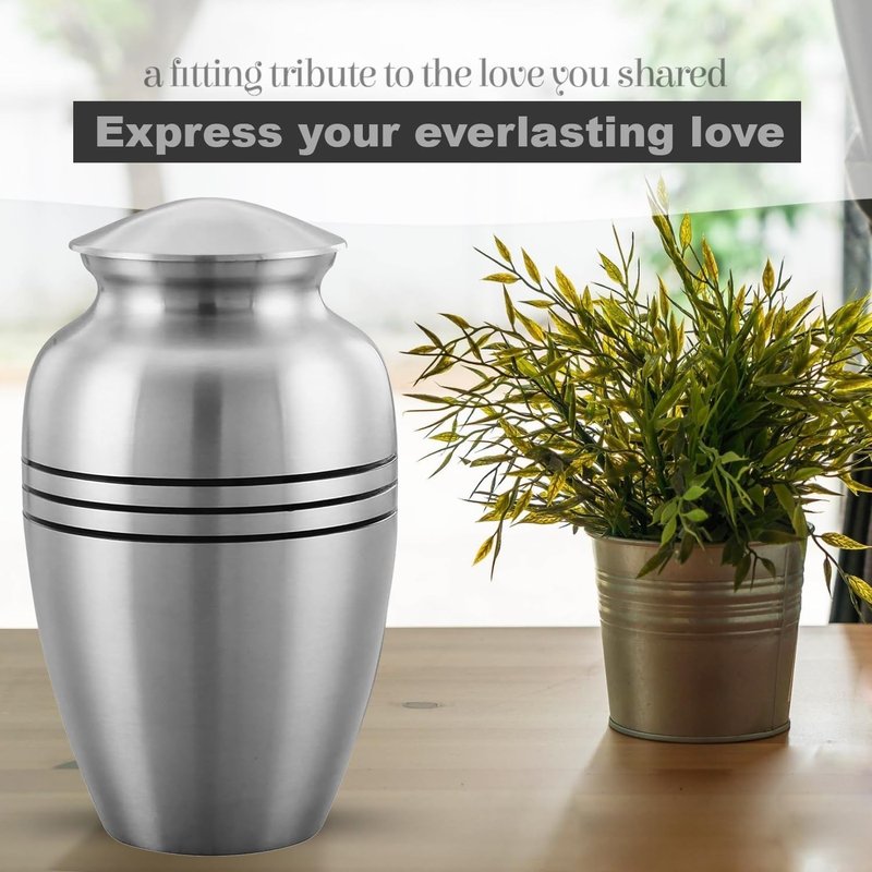 Cremation Urn Ring of Love Pewter Classic Urn for Human Ashes – ERN for Funeral, Columbarium or Home Cremation ERN for Human Ashes Personal Funeral Urn. (Pewter Adult)