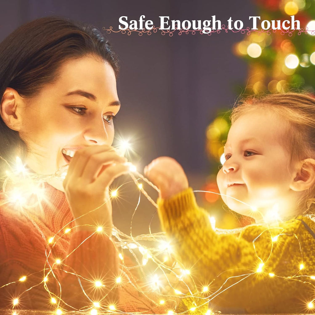 Tuanse 150 Pack LED Fairy Lights - Battery Operated String Lights with 3 Speed Modes | 7 ft Warm White Twinkle Lights for Weddings & Parties