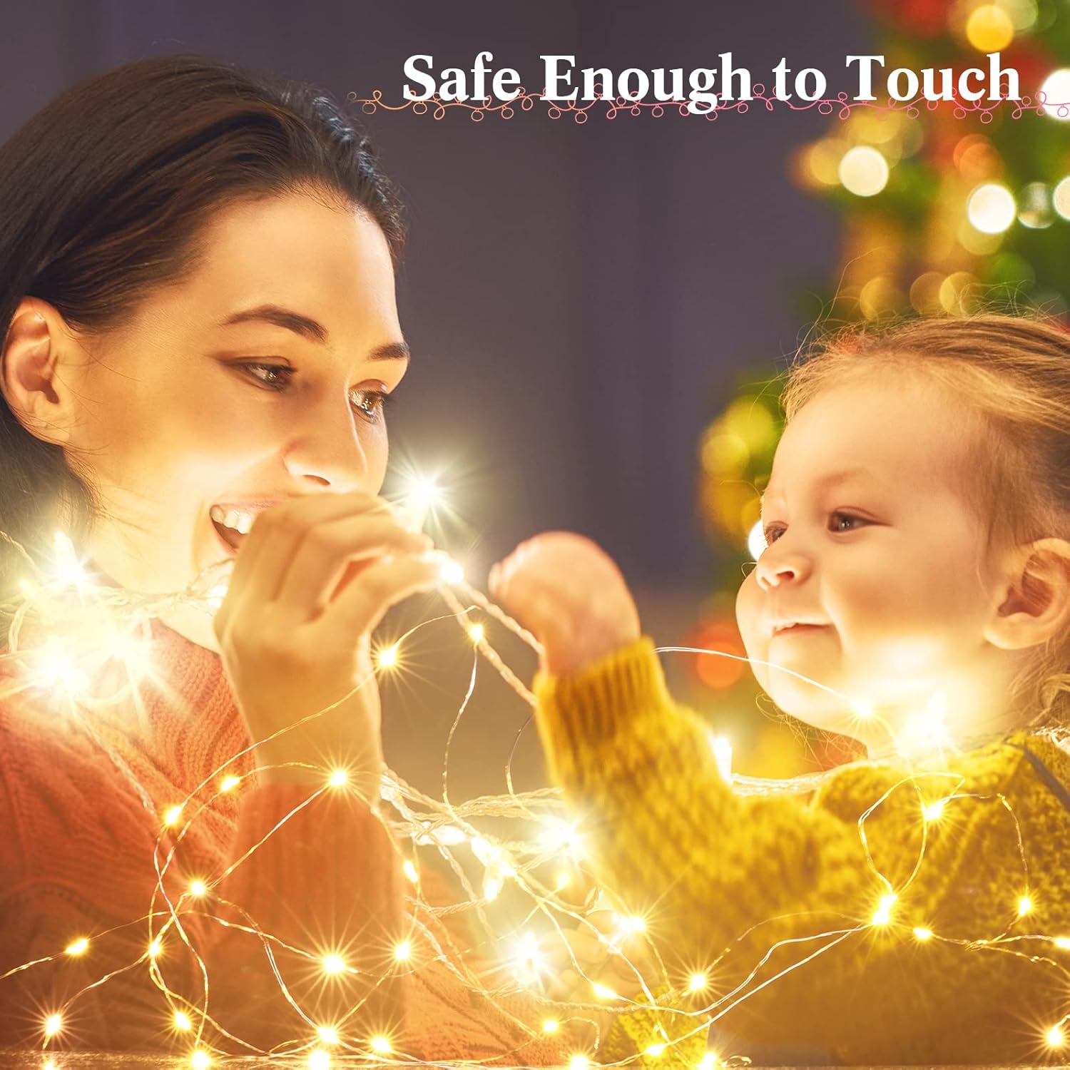 Tuanse 150 Pack LED Fairy Lights - Battery Operated String Lights with 3 Speed Modes | 7 ft Warm White Twinkle Lights for Weddings & Parties