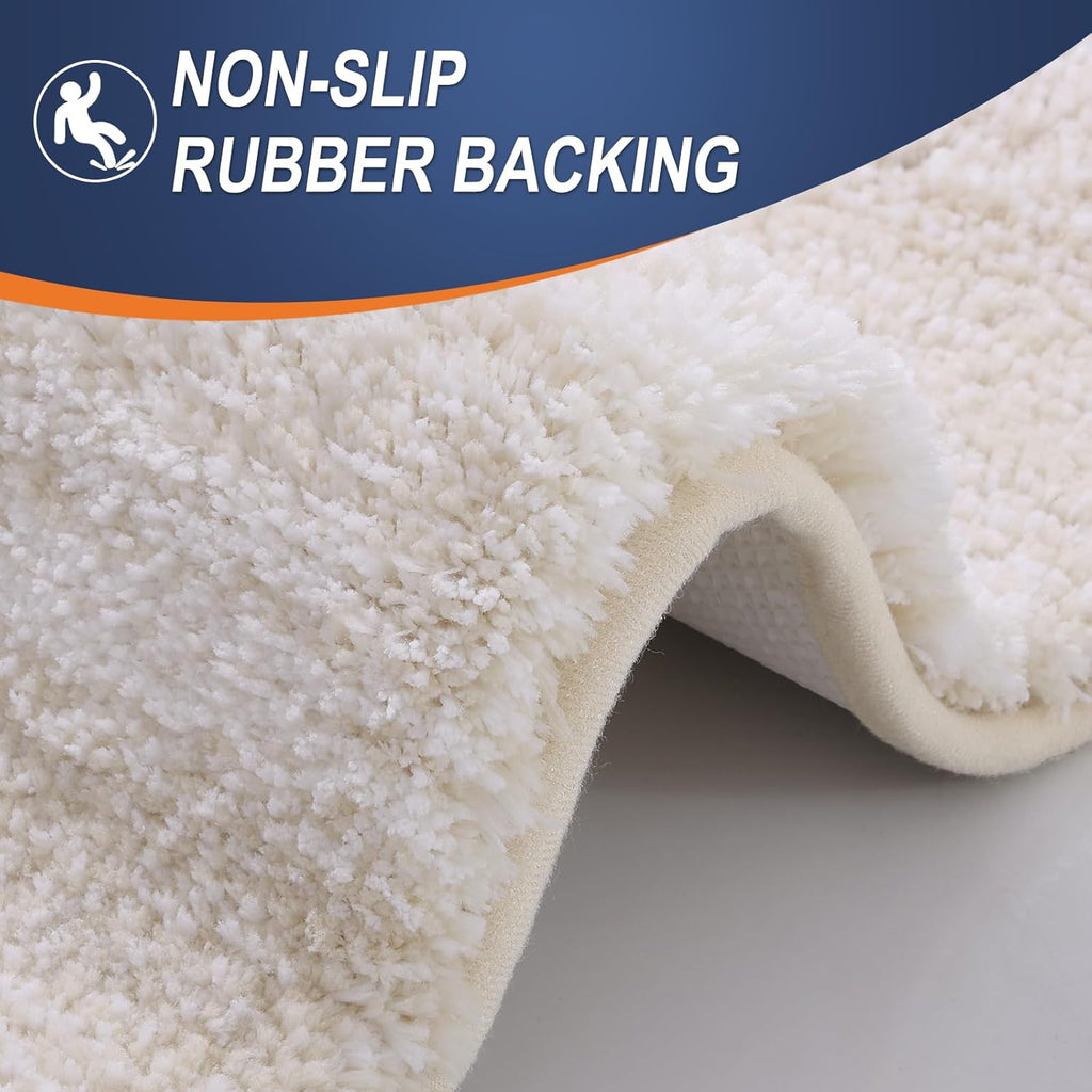 OLANLY Bathroom Runner Rug - Extra Soft Microfiber Mat | Quick Dry, Washable, 47x17 Inches, Light Beige