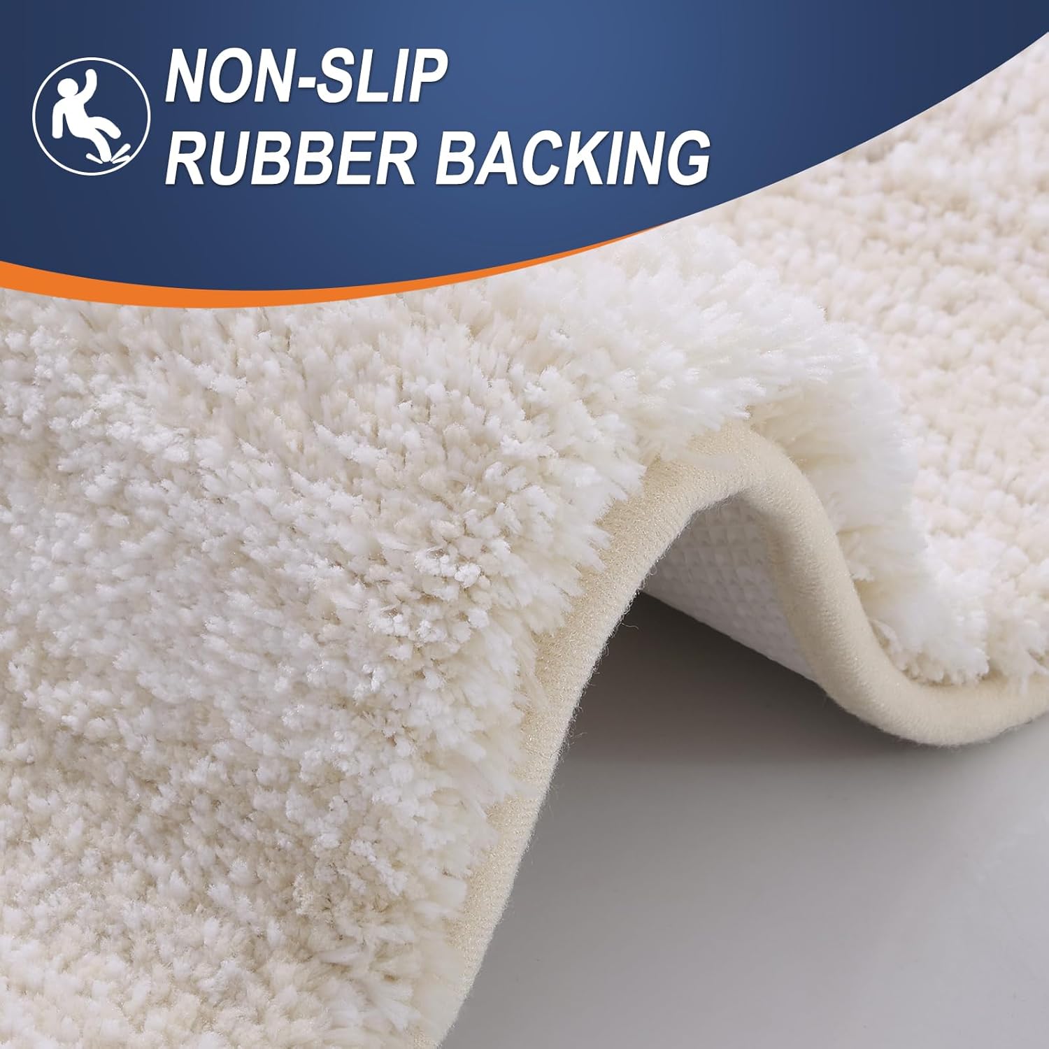 OLANLY Bathroom Runner Rug - Extra Soft Microfiber Mat | Quick Dry, Washable, 47x17 Inches, Light Beige
