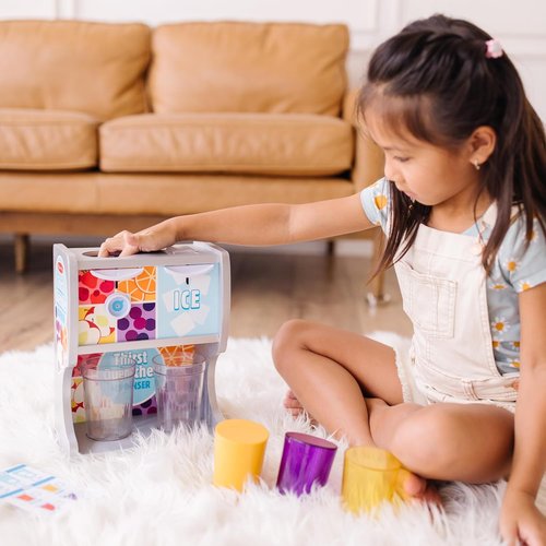 Melissa & Doug Wooden Drink Dispenser - Thirst Quencher with Juice Inserts & Ice Cubes | Preschool Learning Toy for Kids 3+