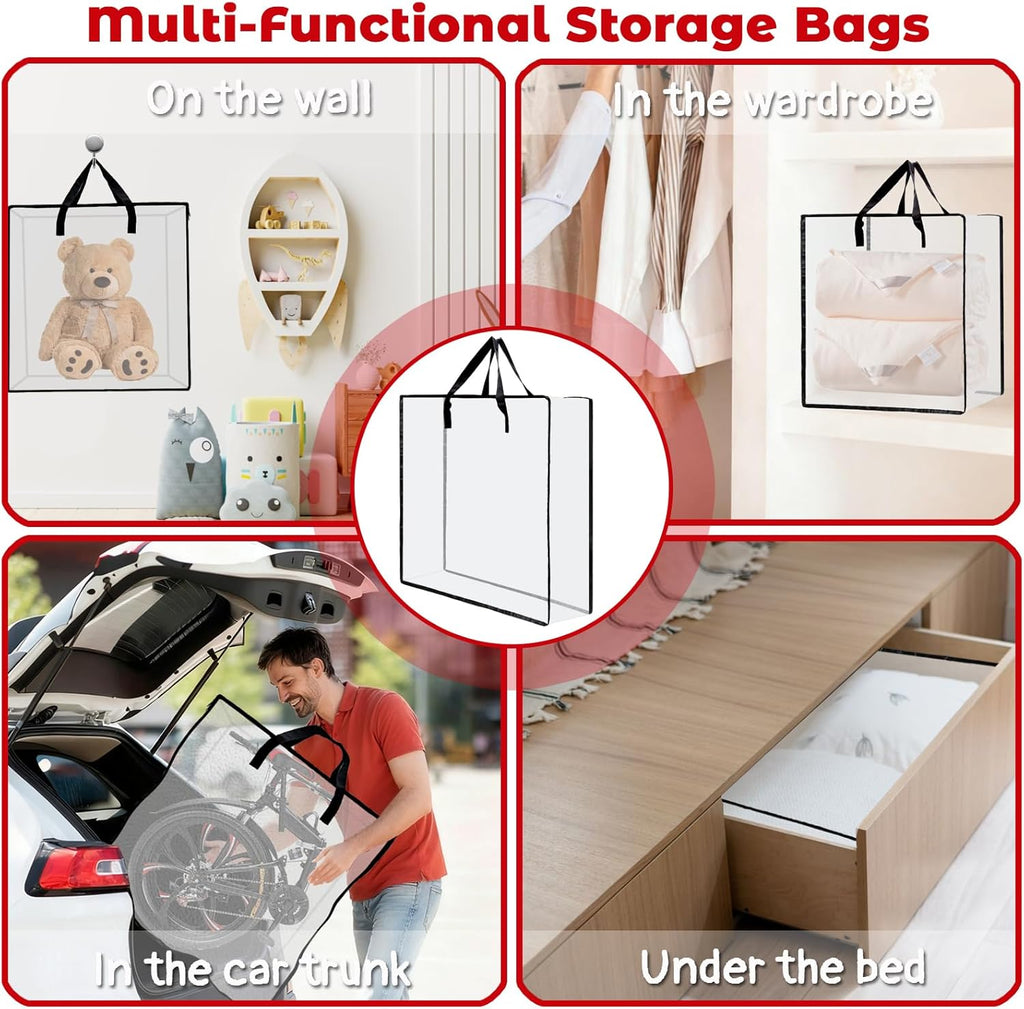 Regine Switzerland Wreath Storage Bag - 26 Inch Clear Container for Christmas Decor | 5 Pack