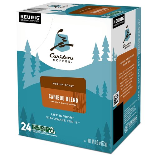 Caribou Coffee K-Cup Pods - Caribou Blend Medium Roast Coffee | 24 Single-Serve Pods