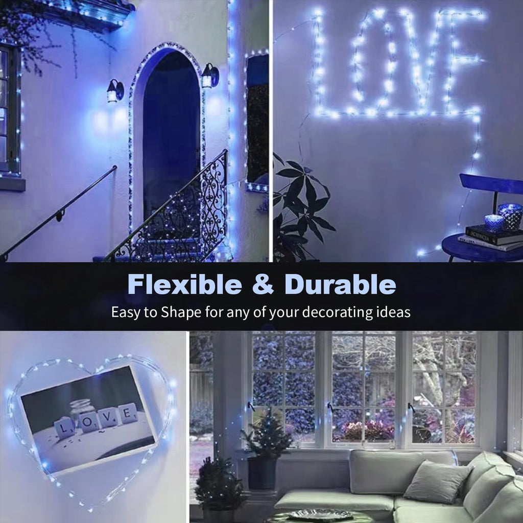 Skiennix 20 Pack LED Fairy Lights - Battery Operated, Waterproof Mini Twinkle String Lights for Weddings & Parties - 7FT, Blue