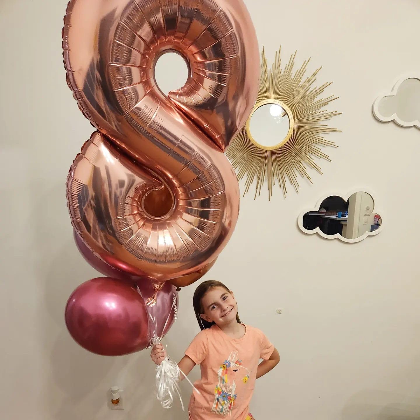 Rose Gold Number 10 Balloon - 40 Inch Birthday Decoration for 10th Birthday Party Supplies