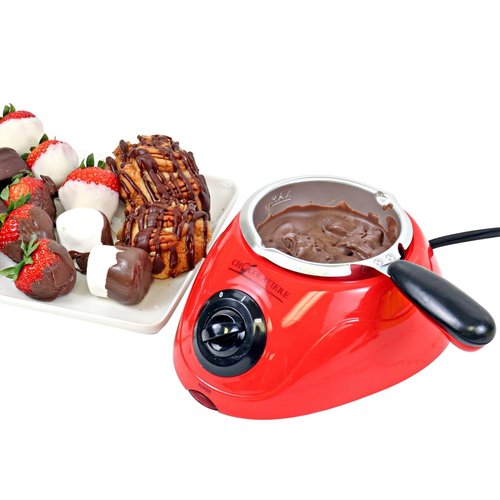 Total Chef Single Pot Chocolate Melter - Electric Candy Melting Hot Fondue Pot With 32+ Accessories, Serving 1 cup Dark or White Melted Chocolate For Dipping Party Desserts, 8.8 Oz (250 g) Capacity