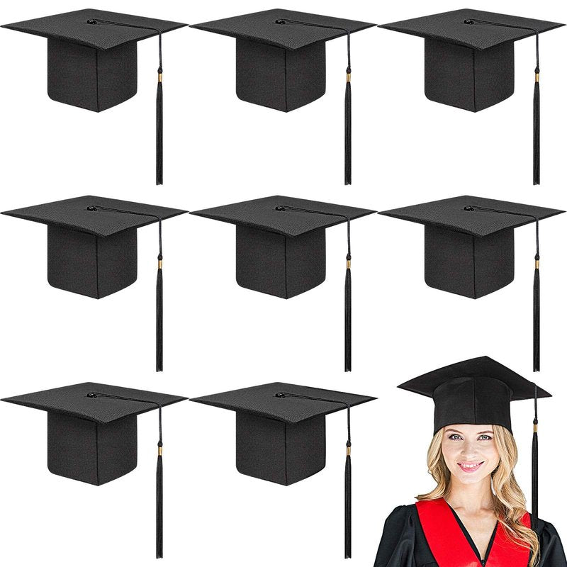 Panitay 30 Pcs 30/60 Pcs Graduation Cap Bulk Adult Graduation Hat with Tassel Men Women Hat for School Ceremony Costume Accessory