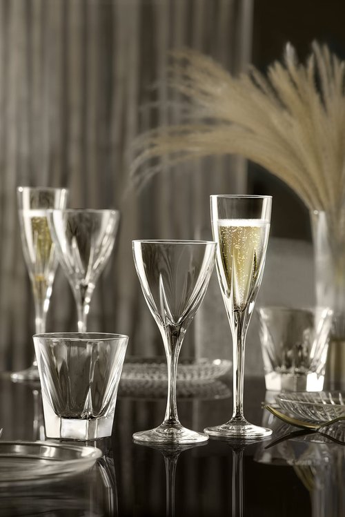 Barski Toasting Flute Glass -Champagne - Flutes - Set of 6 Flute Crystal Glasses - Wedding Toasting Flutes - Designed - 5.75 oz Made in Europe