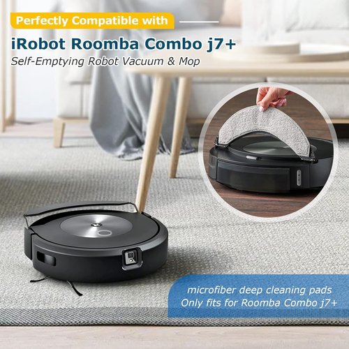iRobot Replacement Mop Pads - 4 Pack Microfiber Washable Mopping Pads for Roomba Combo j7+/j9+