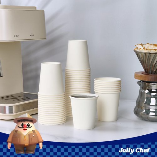 JOLLY CHEF 500 Count 5 oz Paper Cups, Disposable Bathroom Mouthwash White Drinking Cups for Home, Office, School, Store Use