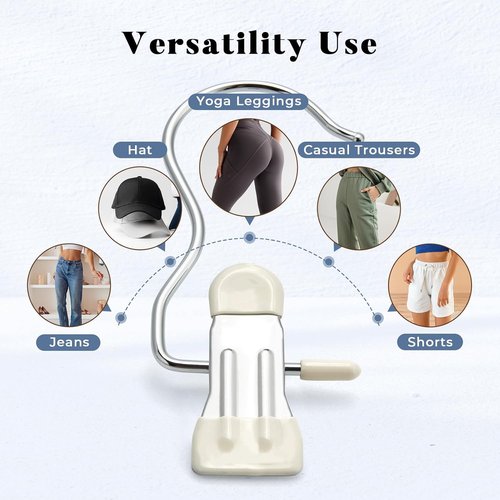 HOUSE DAY Legging & Yoga Pants Hangers - 20 Pack Space-Saving Clips for Closet Organization | Ivory