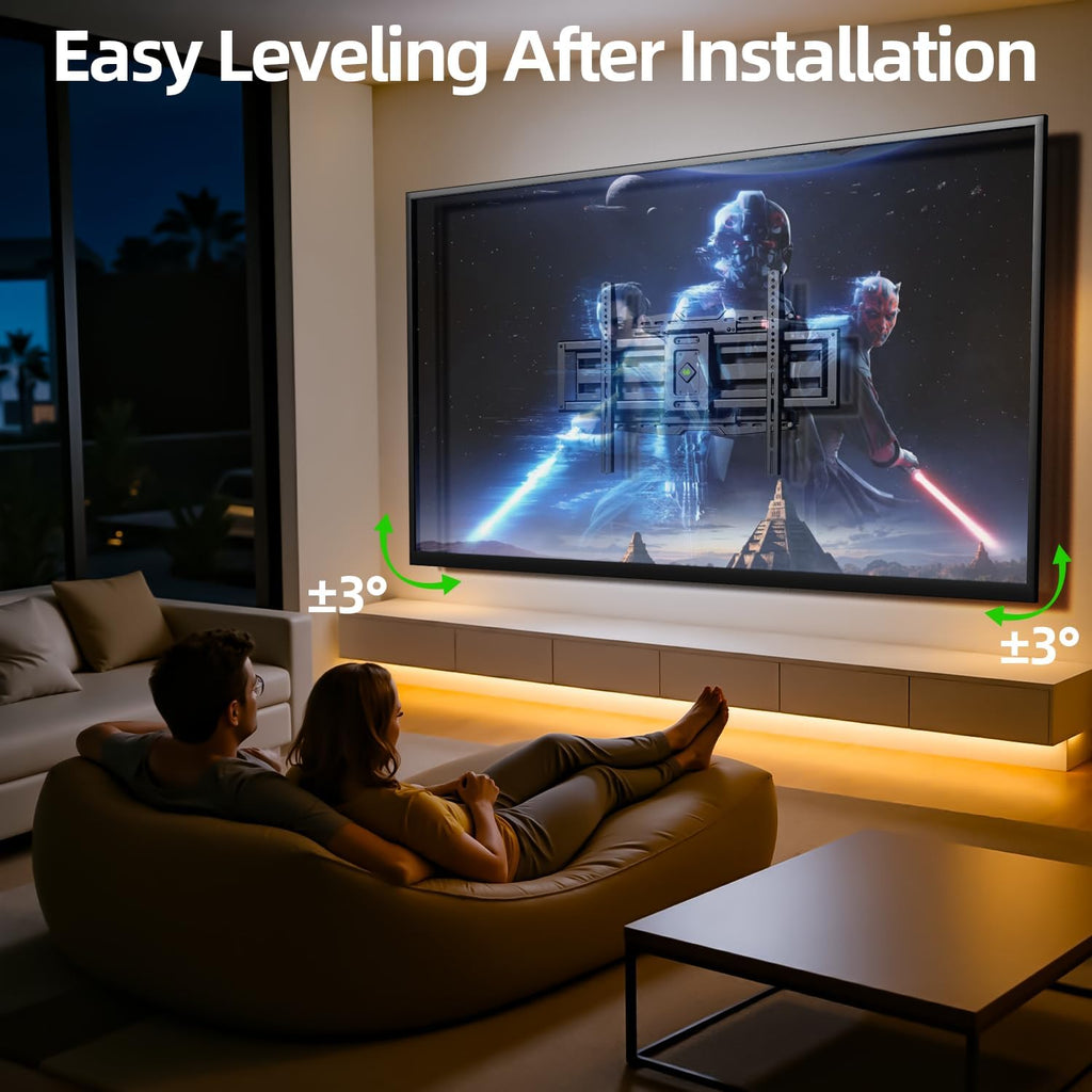 USX MOUNT 8" Full Motion TV Wall Mount - Heavy Duty Dual Arm Design for 32-120" TVs, Max VESA 800x600, Swivel & Tilt