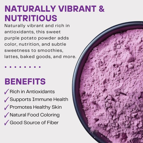 La Voie Pure Purple Sweet Potato Powder 8oz - One Ingredient Ube, Vegan, Non-Gmo, Purple Yam, Food Coloring