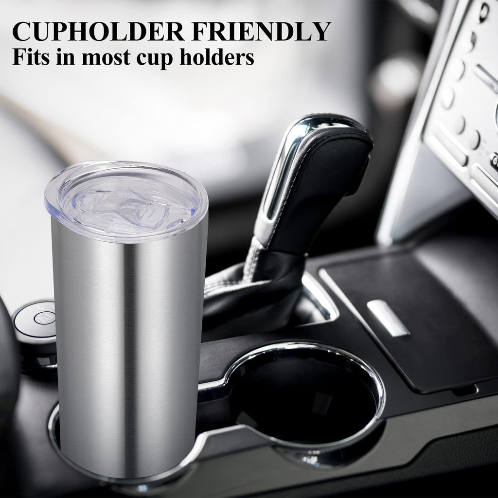 VEGOND Stainless Steel Tumblers Bulk 12 Pack, 20 oz Vacuum Insulated Skinny Tumblers with Lids and Straws, Double Wall Slim Tumbler, Travel Water Cup