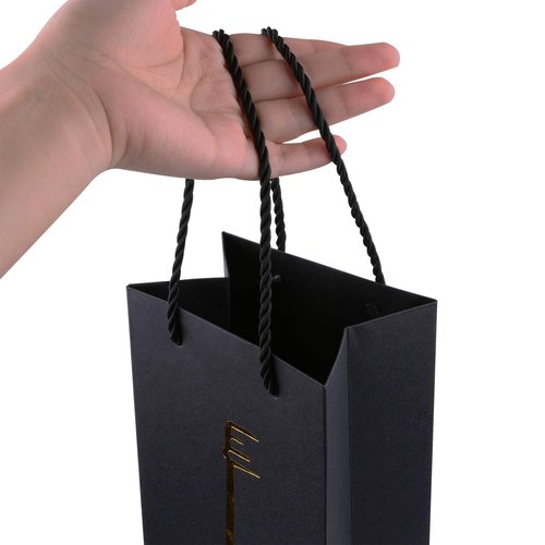 Sdootjewelry Paper Wine Bags, 36 Pack Kraft Paper Wine Bag with Handles, Single Bottle Tote Bulk reusable wine bags(Black with Gold)