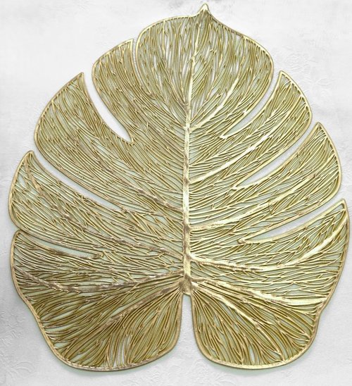 " OCCASIONS " 20 Pieces Pack Pressed Vinyl Metallic Placemats/Wedding Accent Centerpiece Placemat (Garden Gold)
