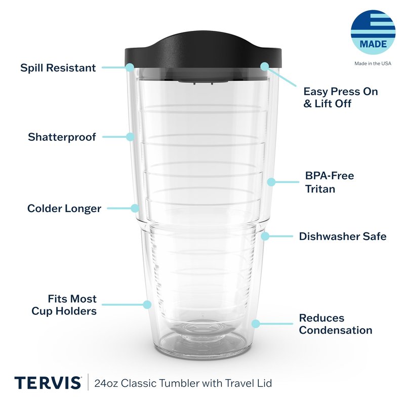 Tervis Plastic 1069599 Coca-Cola - Diet Coke Tumbler with Wrap and Frosted Lid 24oz, Clear