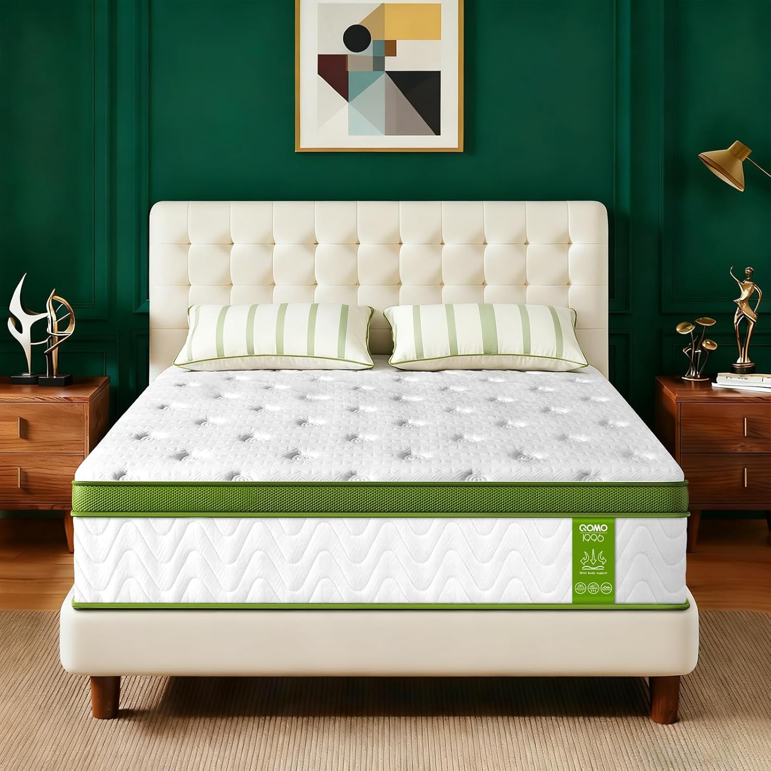 Skiennix Twin Mattress - 10 Inch Memory Foam Hybrid with Pocket Springs | Medium Firm, Pressure Relief