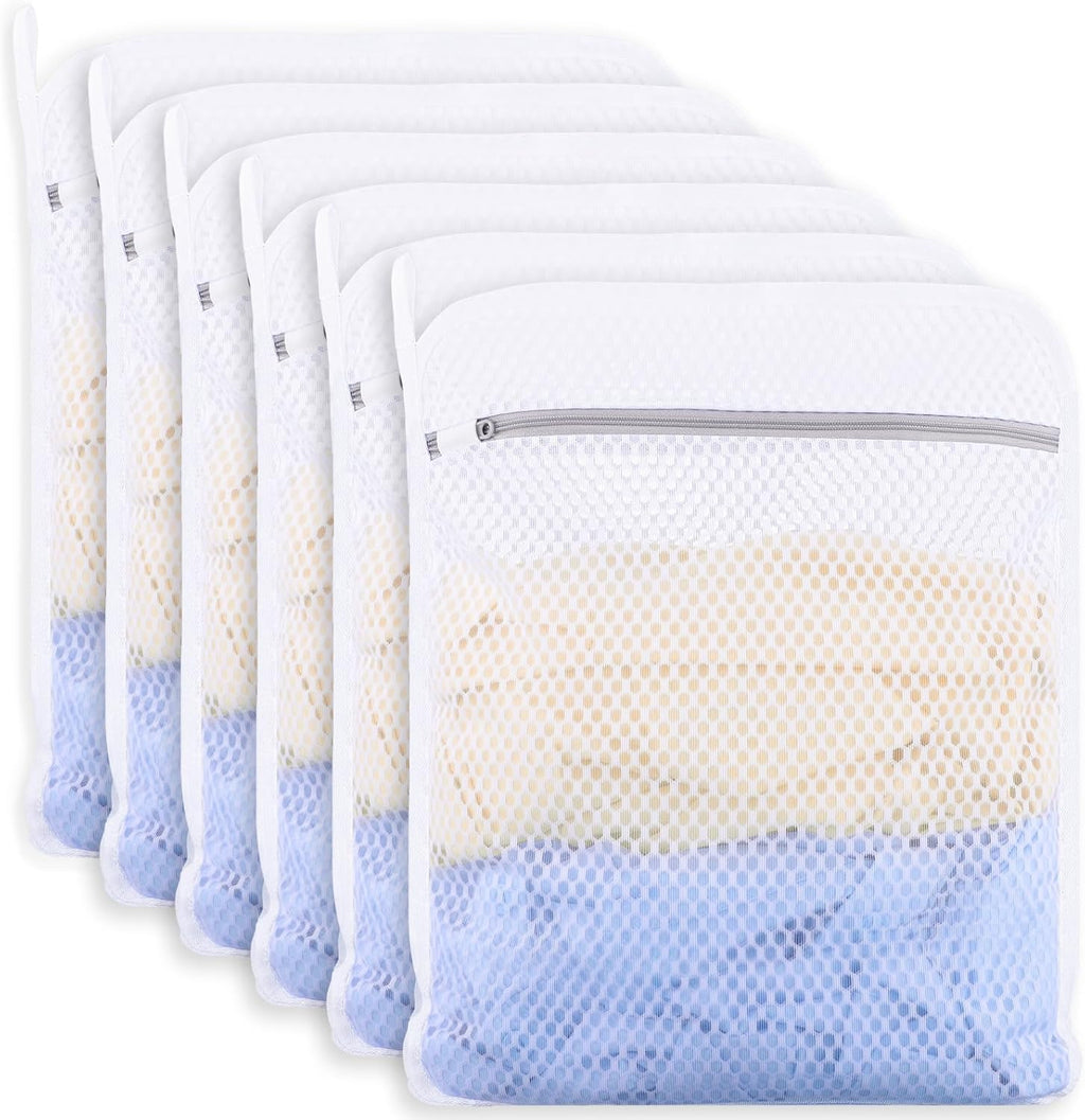 Regine Switzerland 6-Pack Honeycomb Mesh Laundry Bags - 12x16 Inch Delicate Wash Bags with Sturdy Zippers