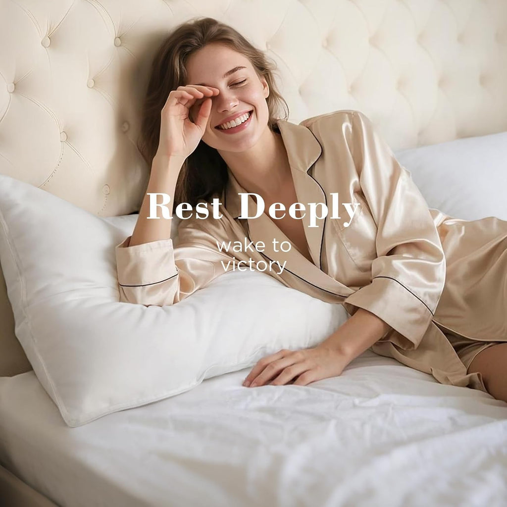 Viewstar Bed Pillows - Queen Size Set of 2 | Soft Down Alternative for All Sleep Positions - White