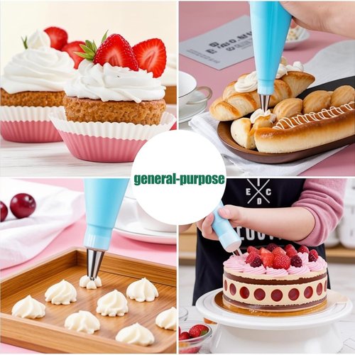 100Pcs Disposable Piping Bags Set by [Brand Name] - 12 Inch Pastry Bags with 16 Frosting Tips & Accessories