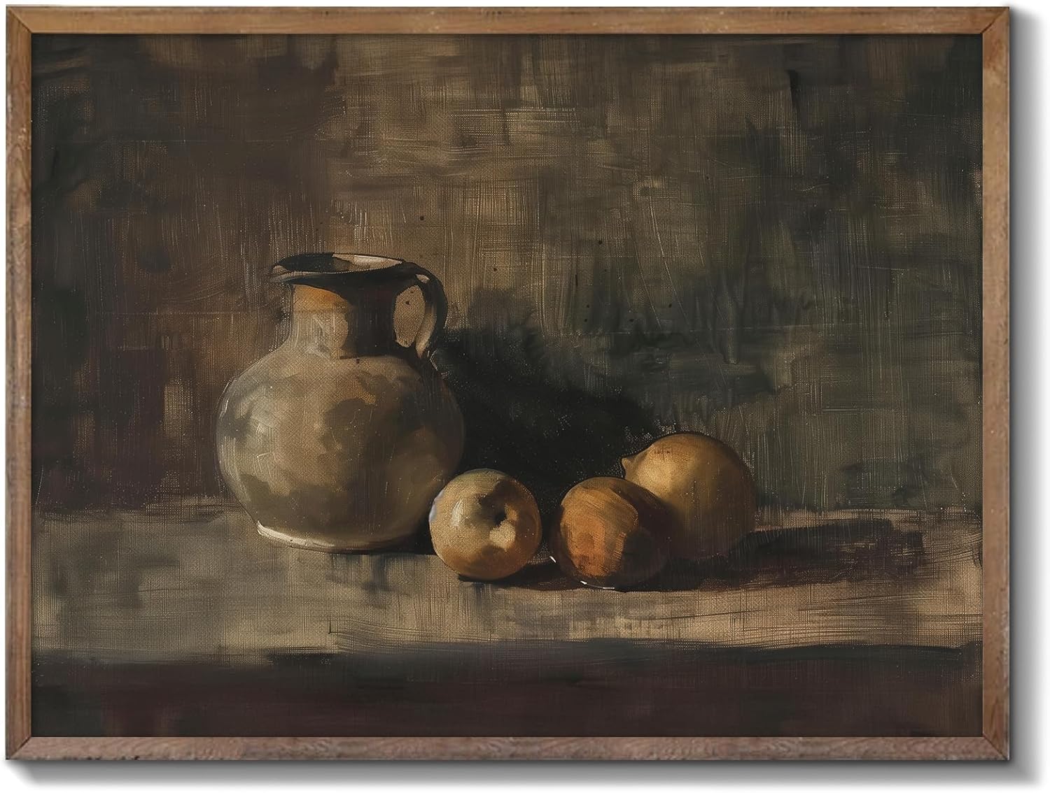 XOCUUI Rustic Vintage Still Life Picture - Peach Fruit Oil Painting Art for Living Room | 8 x 10 No Frame