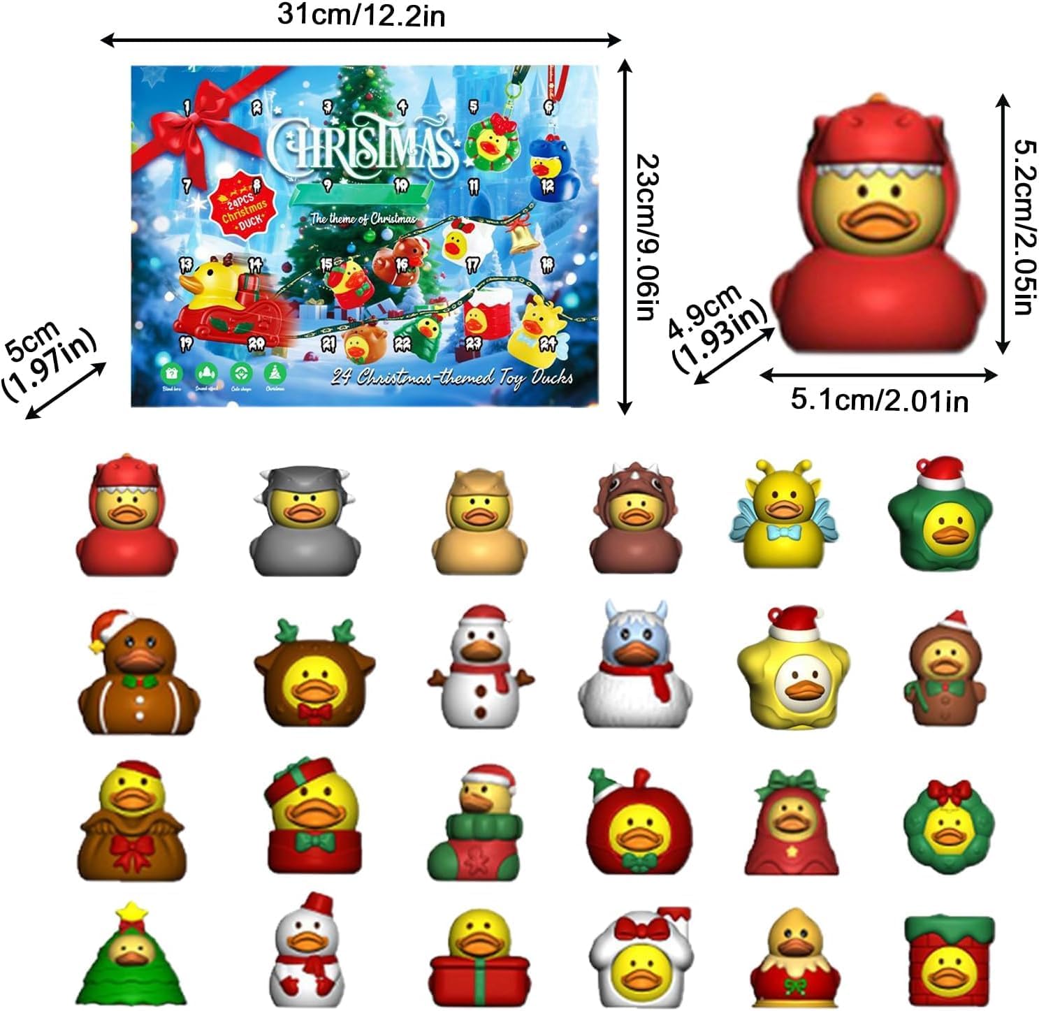 Rubber Ducks Advent Calendar 2025 - 24 Days of Surprises | Perfect Christmas Gift for Kids & Teens