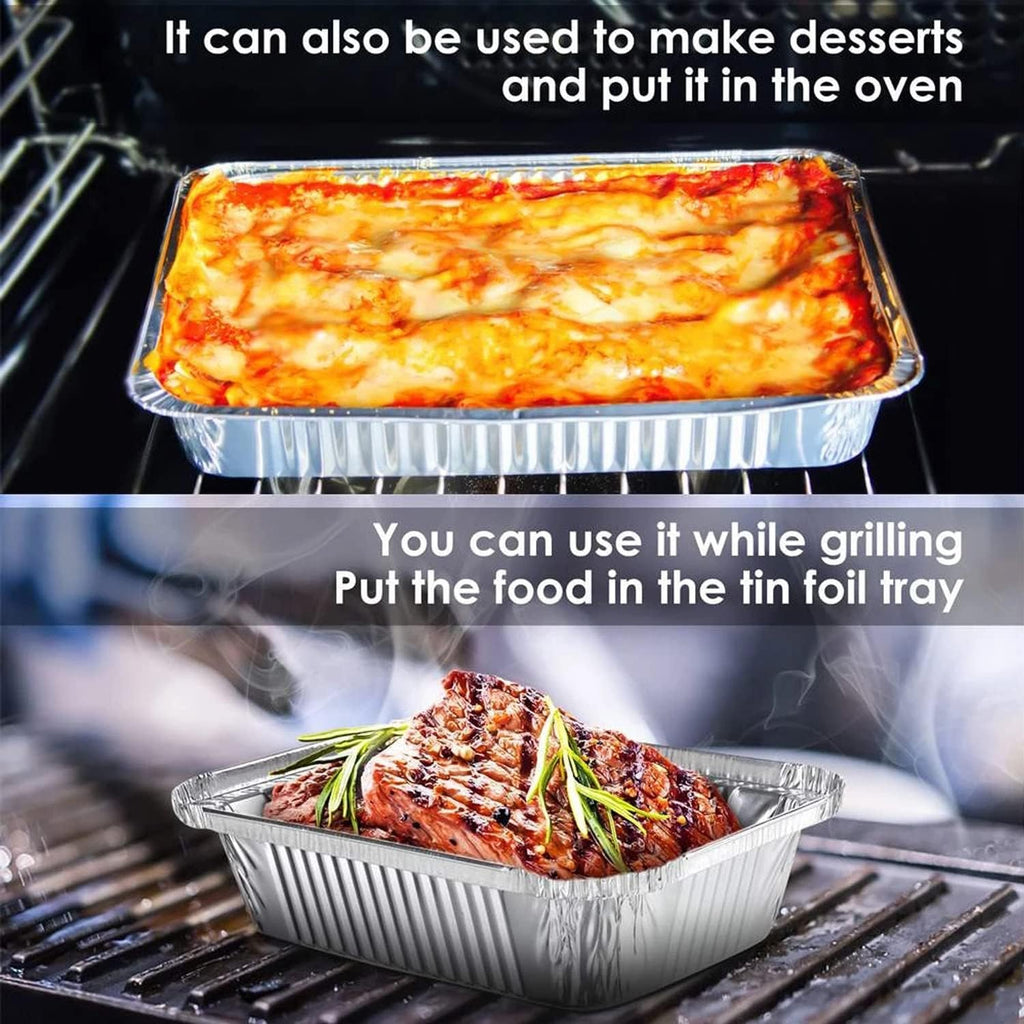 Waytiffer Aluminum Pans - 9x13 Disposable Foil Pans (10 Pack) | Extra Thick for Baking & Serving