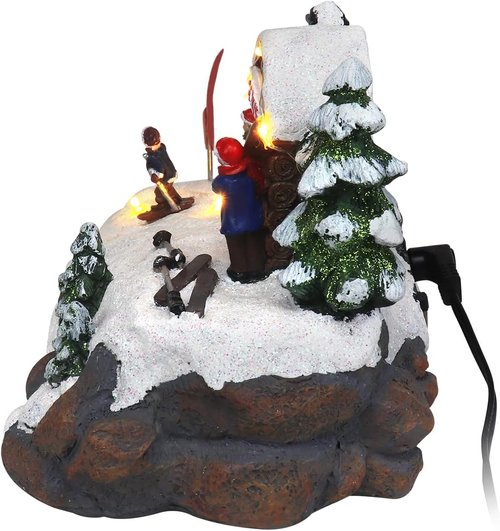 Christmas Village Tabletop Ski - Pre-Lit Winter Snow Scene | Perfect Holiday Home Decoration