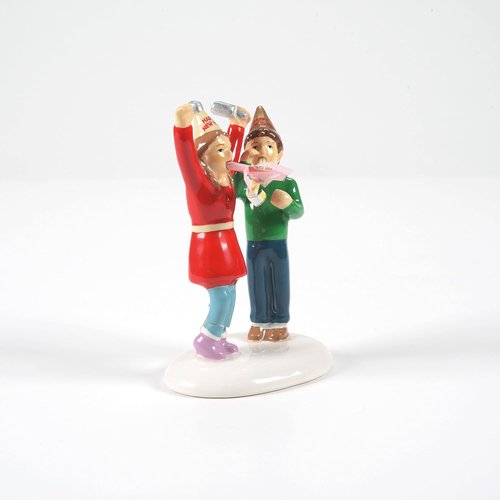Department 56 We Made It Until Midnight Figurine - 2.83 Inch Multicolor Snow Village Accessory