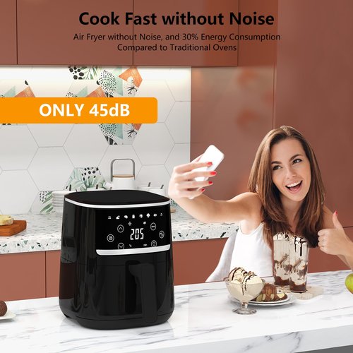 5QT Air Fryer with Touchscreen & View Window - 8-In-1 Digital Airfryer, Oil-Free Cooking, Timer Control, Compact Air Fryer for Home/Kitchen/Dorm Use