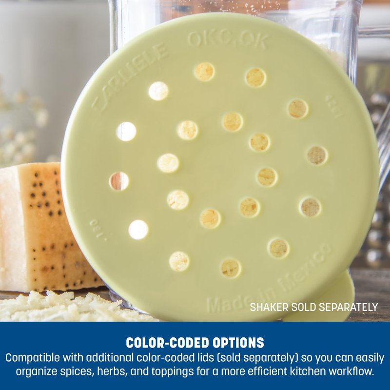 Carlisle FoodService Products 426104 Polyethylene Cheese Dredge Lid Only, 3.12" Diameter, Yellow (Case of 12)