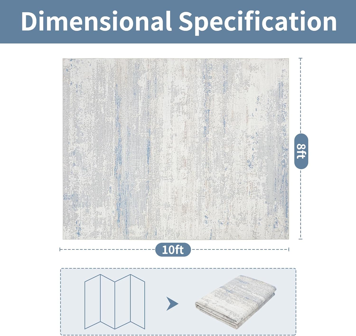 Skiennix Washable 8x10 Area Rug - Modern Abstract Design with Non-Slip Backing for Living Room, Bedroom, Office