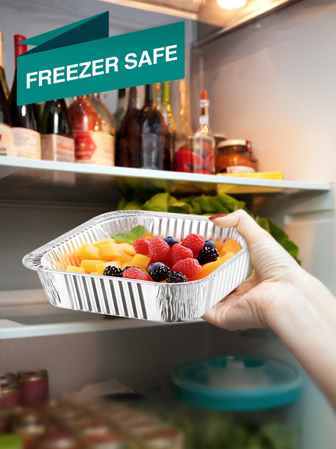 NEEBAKE 40-Pack Disposable Aluminum Pans Set - 20 Large 9x13 & 20 Small 8x8 Foil Baking Trays