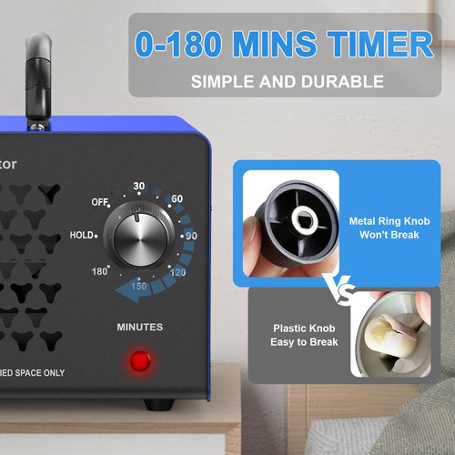 NAMOWELL Ozone Generator 70000mg, High Capacity Ozone Machine Odor Removal Up to 6000 Sq.Ft, Ozone Odor Eliminator, Ionizer Ozonator for Smoke, Car, Basement, And Pet Room, Blue