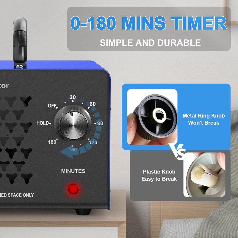NAMOWELL Ozone Generator 170,000mg, High Capacity Ozone Machine Odor Removal Up to 6000 Sq.Ft, Ozone Odor Eliminator, Ionizer Ozonator for Smoke, Car, Basement, And Pet Room, Blue
