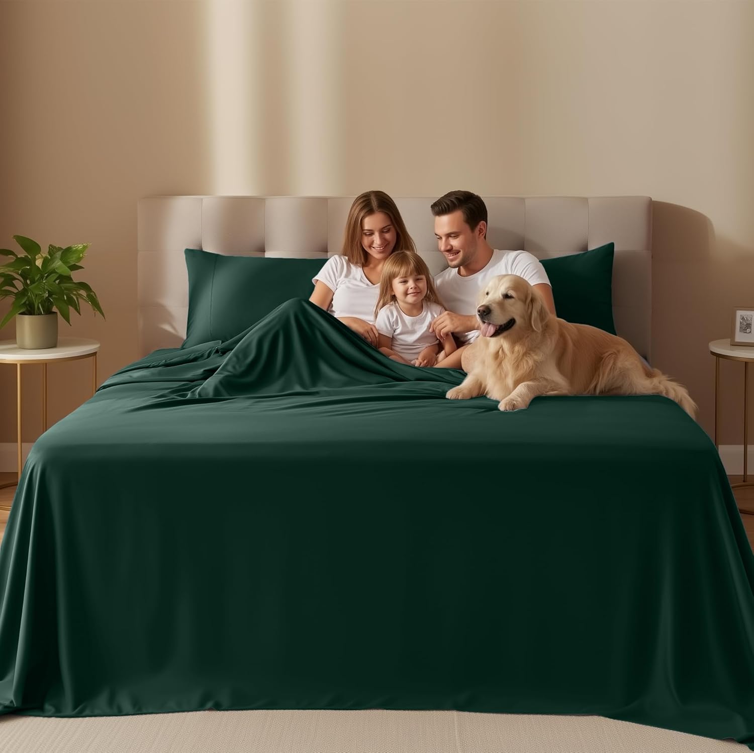 Utopia Bedding King Size Sheet Set - Soft, Breathable Microfiber, 4-Piece in Emerald Green | Oeko-Tex Certified