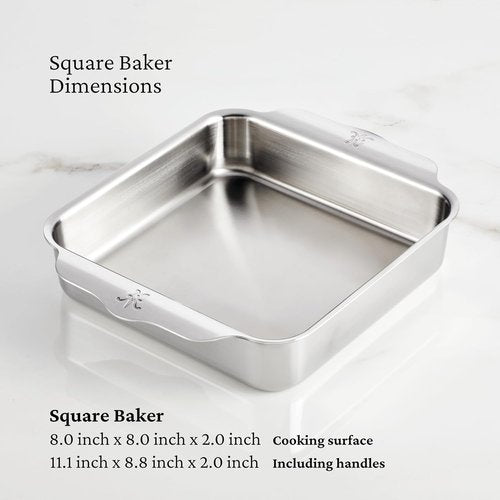 Hestan Provisions OvenBond | 8" x 8" Stainless Steel Square Baking Pan - Durable & Versatile