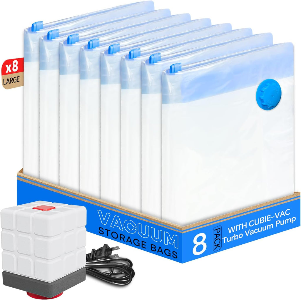 Vacbird Vacuum Seal Bags - 22 Pack Space Saver Storage Bags with Electric Pump for Clothes & Comforters