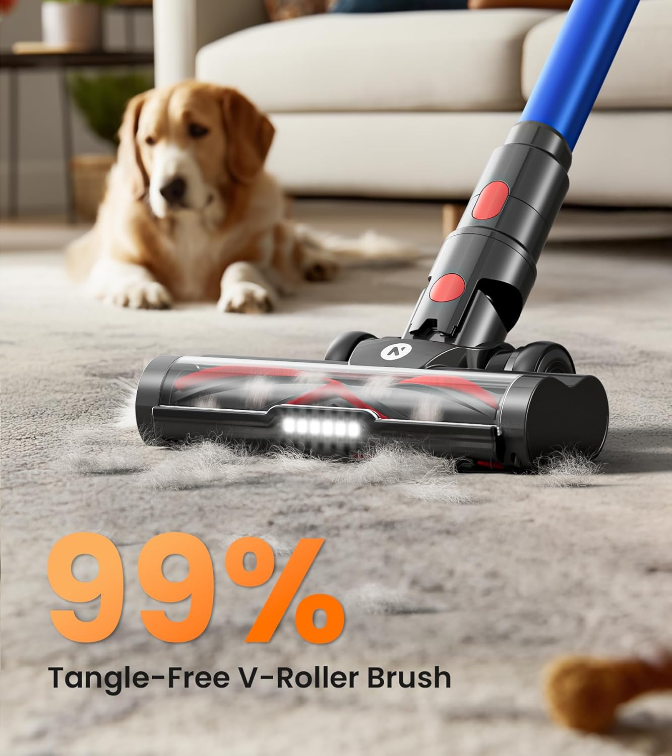 NADALY Cordless Vacuum Cleaner - 550W 45Kpa Suction | 65-Minute Runtime, LED Display, 8-in-1 for Home & Pet Hair