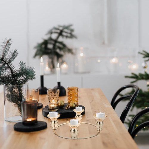 Luxshiny Christmas Advent Ring - Elegant Wreath Candle Holder for Festive Home Table Decor