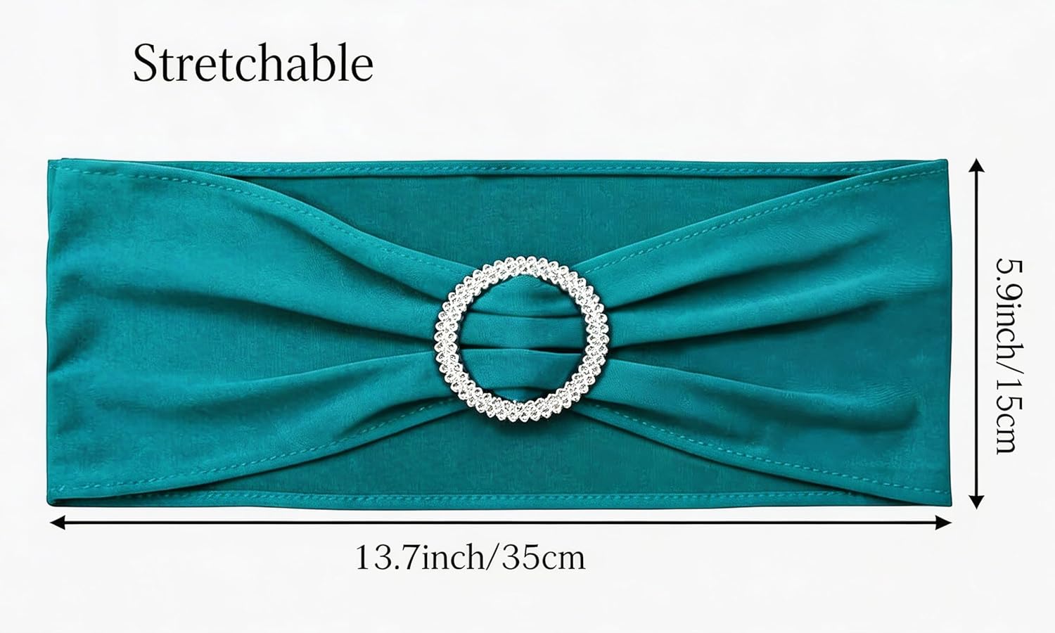 Skiennix 50 Pack Dark Turquoise Chair Sashes - Elegant Teal Bows with Buckles for Weddings & Events