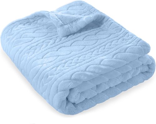 BORITAR 3D Fleece Baby Blanket - Soft, Fluffy & Cozy for Infants | 30x40 Inch, Baby Blue