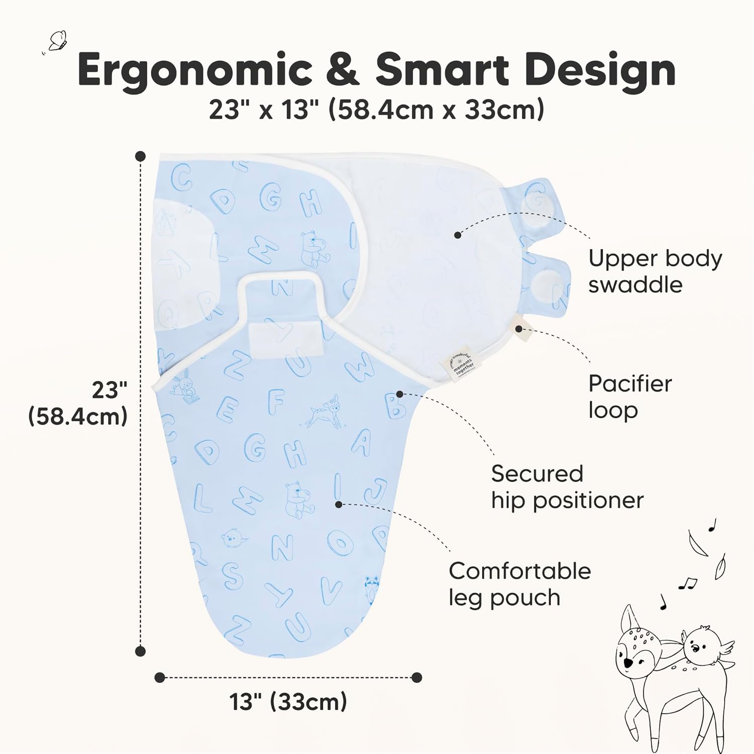 ABC Land Organic Baby Swaddle Sleep Sacks - Soft & Snug for Newborns 3-6 Months | 3-Pack in Large