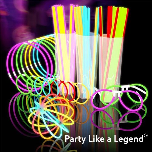Glow Fever 209-Piece Glow Sticks Bulk Party Pack | 100 8" Glow Sticks & 109 Accessories for Festivals & Halloween