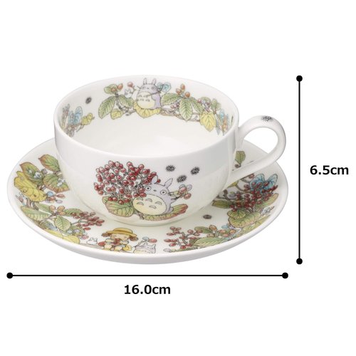 Noritake T97285A/4660-5 Milk Tea Cup & Saucer, 11.8 fl oz (325 cc), My Neighbor Totoro Gajimi Edition, Microwave Safe, 1 Guest, Bone China