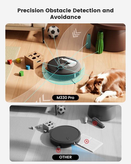 Lefant M330 Pro LiDAR Robot Vacuum & Mop - 450ml Dustbin, 190° Obstacle Avoidance, 150 Mins Runtime | Multi-Floor Mapping